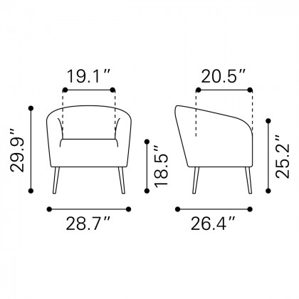 ZUO - Sherpa Accent Chair in Beige/Gold