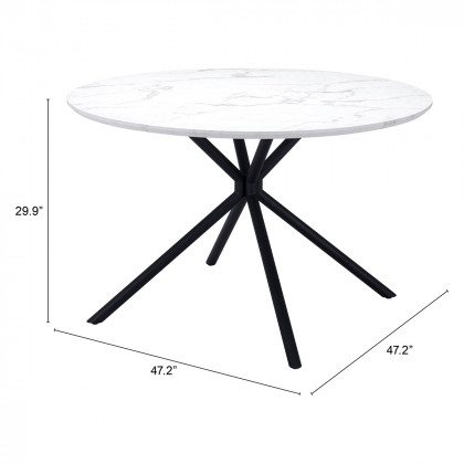 ZUO - Amiens Dining Table in White/Black