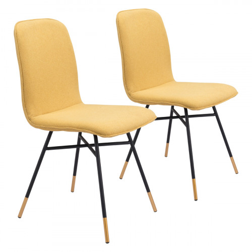 ZUO Var Dining Chair (Set Of 2) - Yellow/Black/Gold