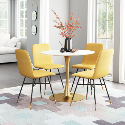ZUO Var Dining Chair (Set Of 2) - Yellow/Black/Gold