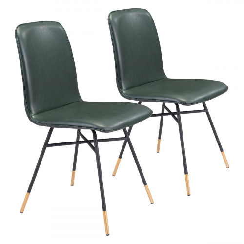 ZUO Var Dining Chair (Set Of 2) - Green/Black/Gold