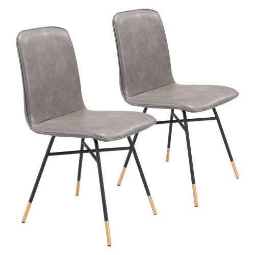 ZUO Var Dining Chair (Set Of 2) - Gray/Black/Gold