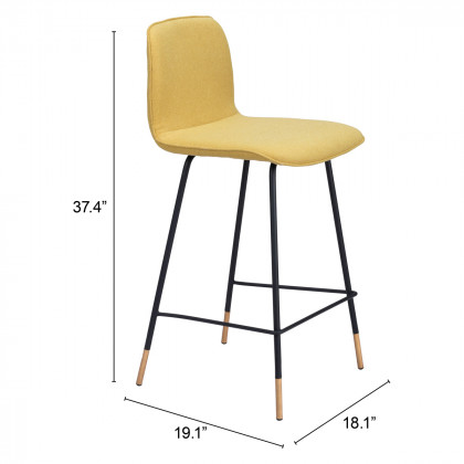 ZUO Var Counter Chair - Yellow/Black/Gold