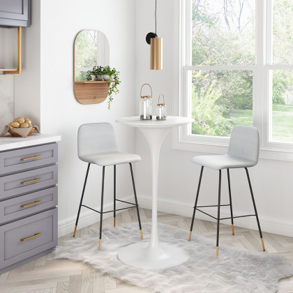 ZUO - Gironde Bar Chair in Light Gray/Black