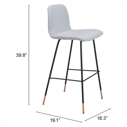 ZUO - Gironde Bar Chair in Light Gray/Black