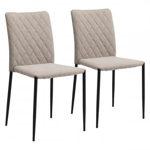 ZUO Harve Dining Chair (Set Of 2) - Beige/Black