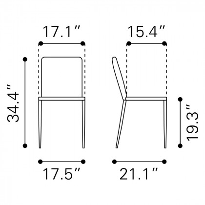 ZUO Harve Dining Chair (Set Of 2) - Beige/Black