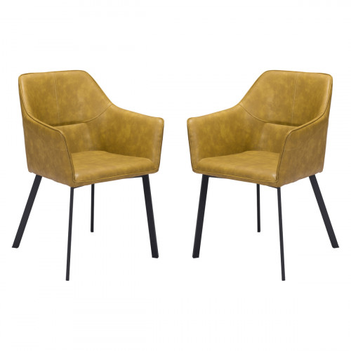 ZUO Loiret Dining Chair (Set Of 2) - Yellow/Black