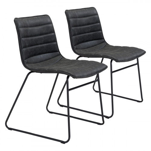 ZUO Jack Dining Chair (Set Of 2) - Vintage Black/Black