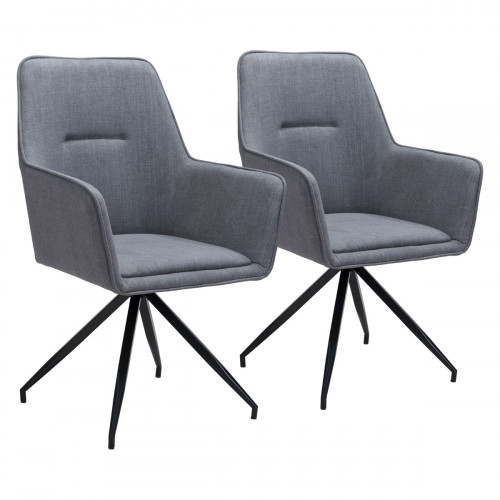ZUO - Watkins Dining Chair (Set Of 2) in Gray/Black