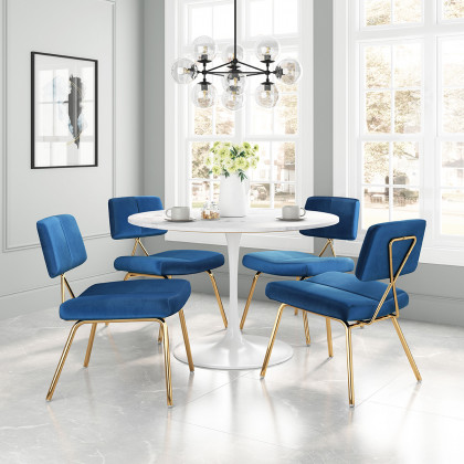 ZUO Nicole Dining Chair (Set Of 2) - Blue/Gold