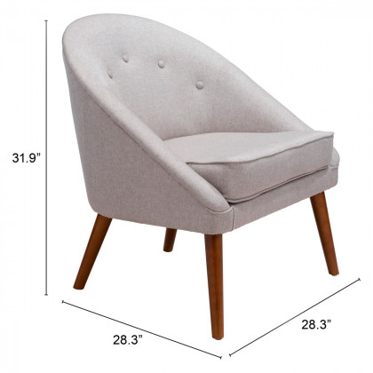 ZUO - Cruise Chair Accent in Gray/Brown