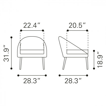 ZUO - Cruise Chair Accent in Gray/Brown