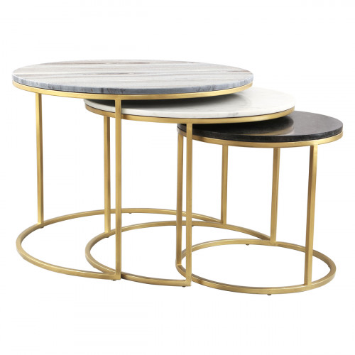 ZUO - Franco Nesting Coffee Table in White/Gray/Black/Gold