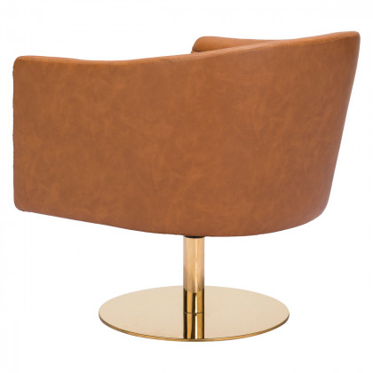 ZUO Justin Accent Chair - Brown/Gold