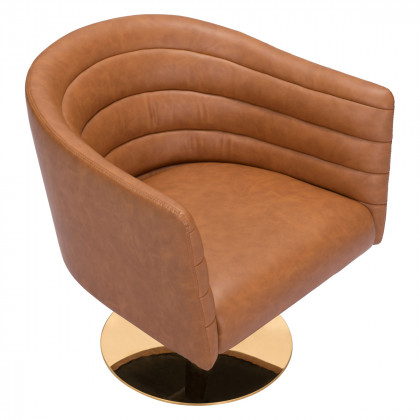 ZUO Justin Accent Chair - Brown/Gold