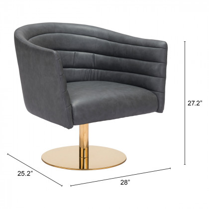 ZUO Justin Accent Chair - Gray/Gold