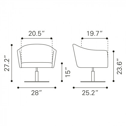 ZUO Justin Accent Chair - Gray/Gold