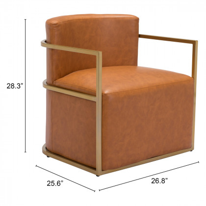 ZUO Xander Accent Chair - Brown/Gold