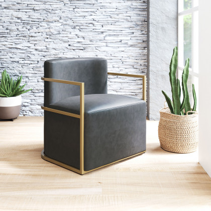 ZUO Xander Accent Chair - Gray/Gold