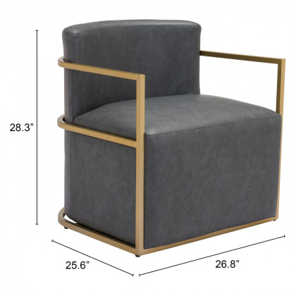ZUO Xander Accent Chair - Gray/Gold