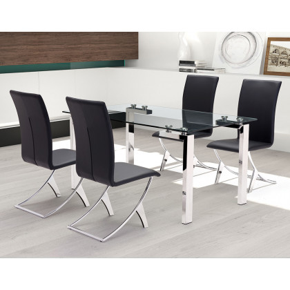 ZUO Delfin Dining Chair (Set Of 2) - Black/Silver