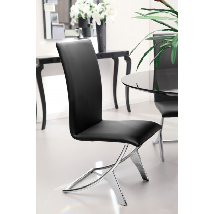 ZUO Delfin Dining Chair (Set Of 2) - Black/Silver