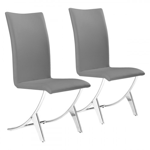 ZUO Delfin Dining Chair (Set Of 2) - Gray/Silver