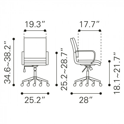 ZUO Partner Office Chair - Black/Chrome