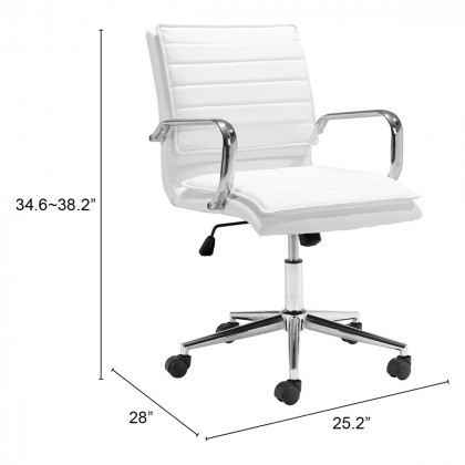 ZUO Partner Office Chair - White/Chrome