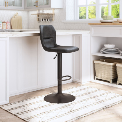 ZUO Vital Bar Chair - Vintage Black/Black