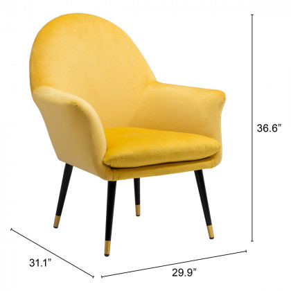 ZUO Alexandria Accent Chair - Yellow/Black/Gold