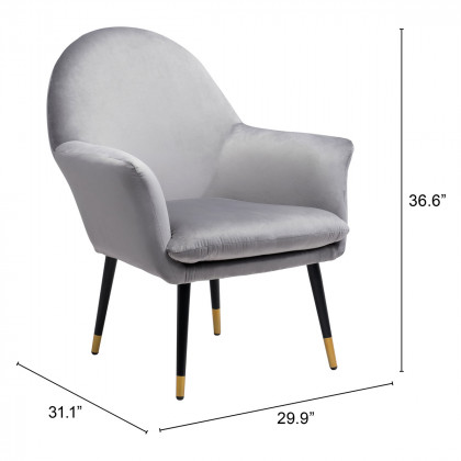 ZUO Alexandria Accent Chair - Gray/Blac/Gold