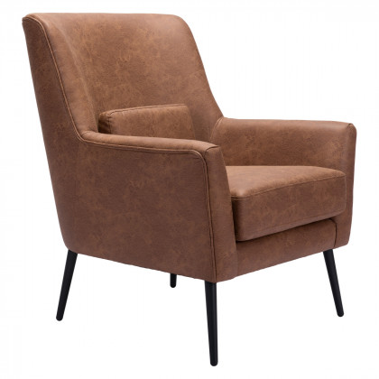 ZUO Ontario Accent Chair - Vintage Brown/Gold