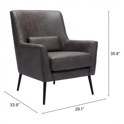 ZUO Ontario Accent Chair - Vintage Black