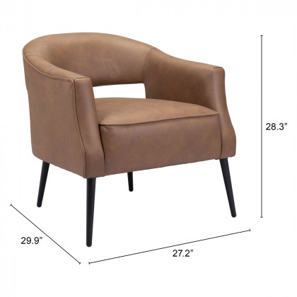 ZUO Berkeley Accent Chair - Vintage Brown/Black