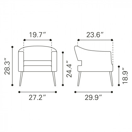 ZUO Berkeley Accent Chair - Vintage Brown/Black