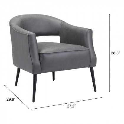 ZUO Berkeley Accent Chair - Vintage Gray/Black