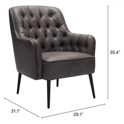 ZUO Tasmania Accent Chair - Vintage Black