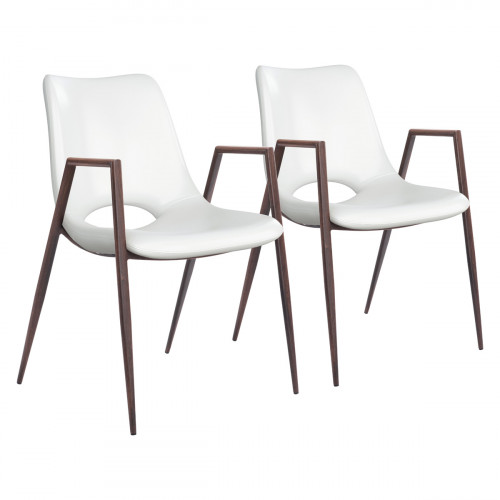 ZUO Desi Dining Chair (Set Of 2) - White/Dark Brown