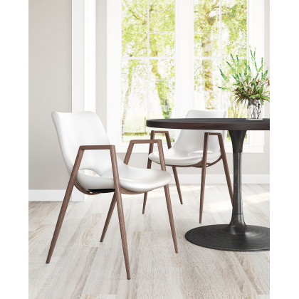 ZUO Desi Dining Chair (Set Of 2) - White/Dark Brown