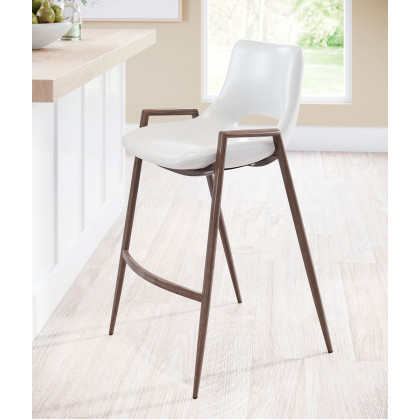 ZUO Desi Counter Chair (Set Of 2) - White/Dark Brown