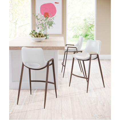 ZUO Desi Counter Chair (Set Of 2) - White/Dark Brown