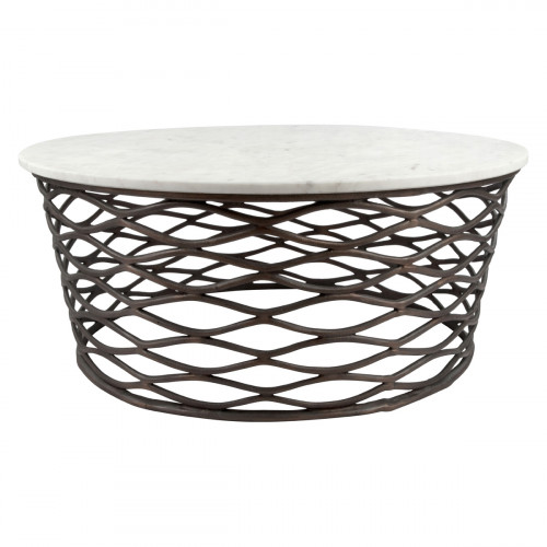 ZUO - Queen Coffee Table in Bronze/White