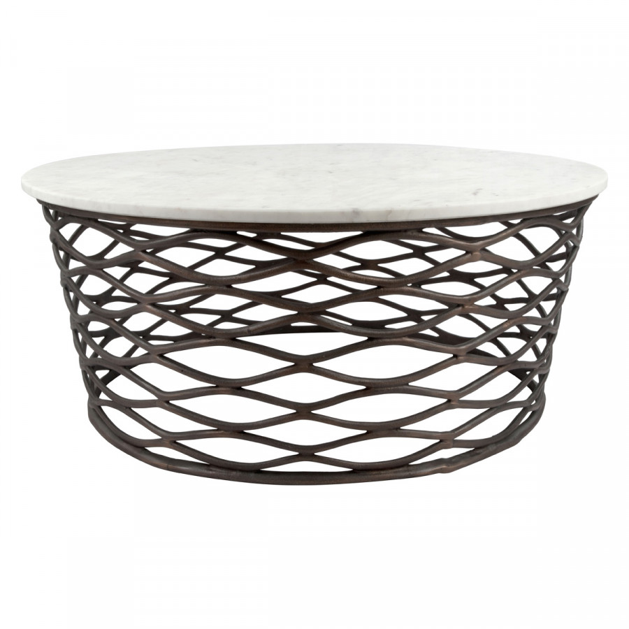 ZUO - Queen Coffee Table in Bronze/White