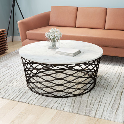 ZUO - Queen Coffee Table in Bronze/White