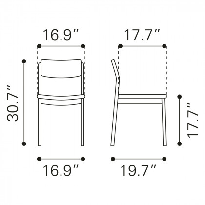 ZUO Desdamona Dining Chair - Light Gray/Walnut