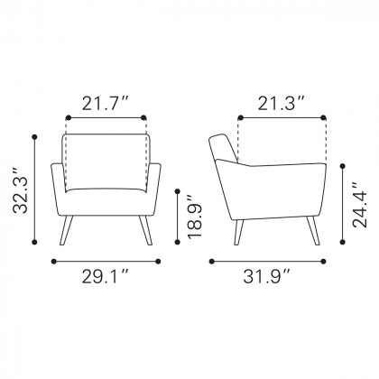 ZUO Bastille Accent Chair - Green/Matte Black