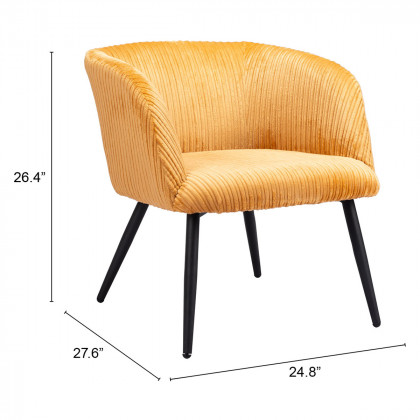 ZUO Papillion Accent Chair - Yellow/Matte Black