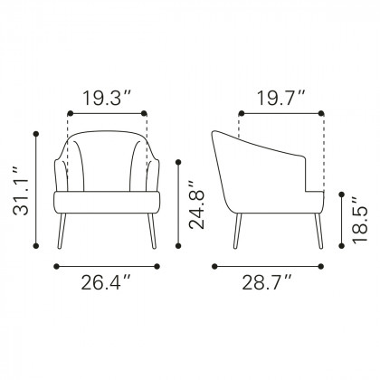 ZUO Ranier Accent Chair - Green/Matte Black